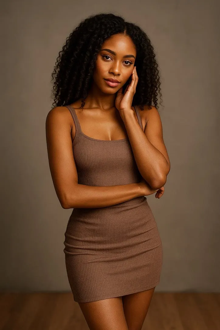 A studio portrait, the preview still the app ships for its Photoshoot Pose action